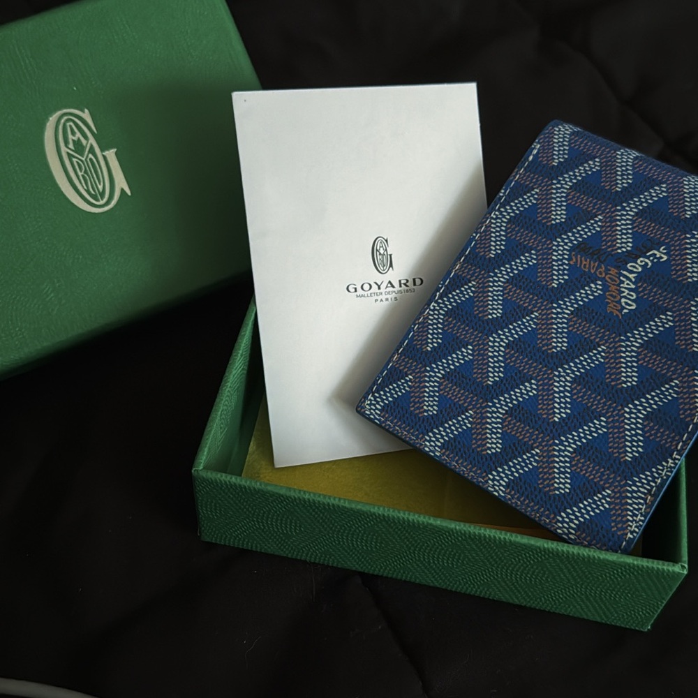 Goyard Blue and White Card Holder
